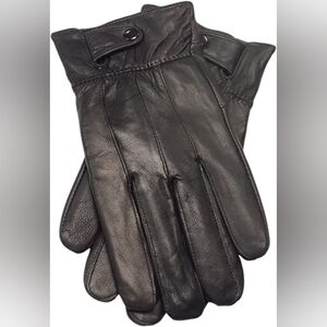 Reed Leather Touchscreen-Compatible Cold Weather Driving Gloves Sheepskin Black